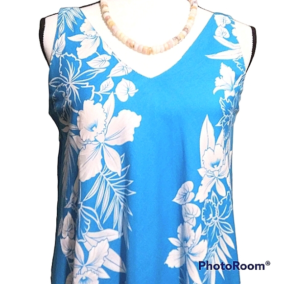 VINTAGE MALAMA TROPICAL FLORAL HAWAIIAN SLEEVELESS SUNDRESS VACATION LEISURE - Picture 5 of 10